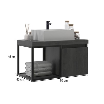 Armário de Banheiro Miami 1 Porta com Cuba 100% Mdf Carbono - Belizze Móveis