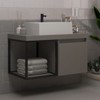 Armário de Banheiro Miami 1 Porta com Cuba 100% Mdf Cimento - Belizze Móveis