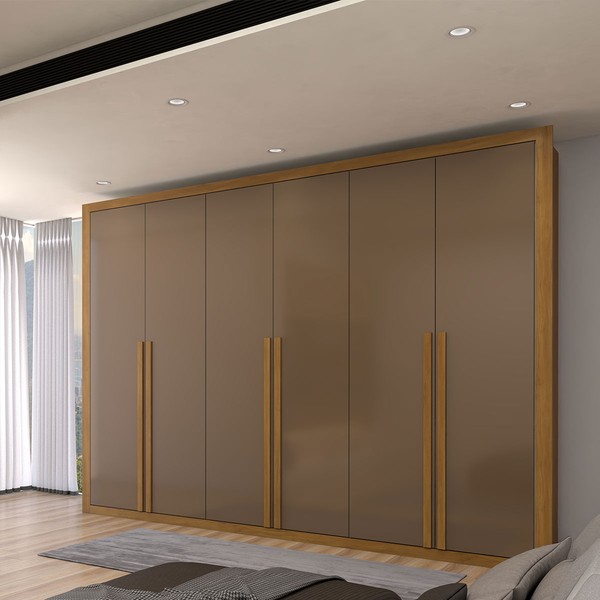 Guarda-Roupa Casal Classic 6 Portas 6 Gavetas 100% Mdf Cinamomo/Cappuccino - Panorama Móveis