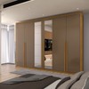 Guarda-Roupa Casal Classic 6 Portas 6 Gavetas 100% Mdf com Espelho Cinamomo/Cappuccino - Panorama Móveis