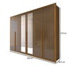 Guarda-Roupa Casal Classic 6 Portas 6 Gavetas 100% Mdf com Espelho Cinamomo/Cappuccino - Panorama Móveis
