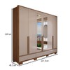 Guarda-Roupa Casal Hill 6 Portas 3 Gavetas com Espelho 100% Mdf Freijó Trend/Off White Tx - Panorama Móveis