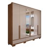 Guarda-Roupa Casal Hill 6 Portas 3 Gavetas com Espelho 100% Mdf Freijó Trend/Off White Tx - Panorama Móveis