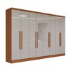 Guarda-Roupa Casal Osasco 8 Portas 4 Gavetas com Espelho Cinamomo/Off White - Panorama Móveis