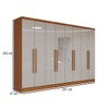 Guarda-Roupa Casal Osasco 8 Portas 4 Gavetas com Espelho Cinamomo/Off White - Panorama Móveis