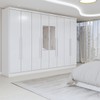 Guarda-Roupa Casal Osasco 8 Portas 4 Gavetas com Espelho Branco - Panorama Móveis
