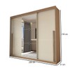 Guarda-Roupa Casal Arcadia 3 Portas 6 Gavetas com Espelho Cinamomo/Off White - Panorama Móveis