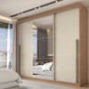 Guarda-Roupa Casal Arcadia 3 Portas 6 Gavetas com Espelho Cinamomo/Off White - Panorama Móveis
