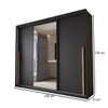 Guarda-Roupa Casal Arcadia 3 Portas 6 Gavetas com Espelho Preto - Panorama Móveis