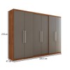 Guarda-Roupa Casal City 6 Portas 2 Gavetas Freijó/Cinza - Panorama Móveis