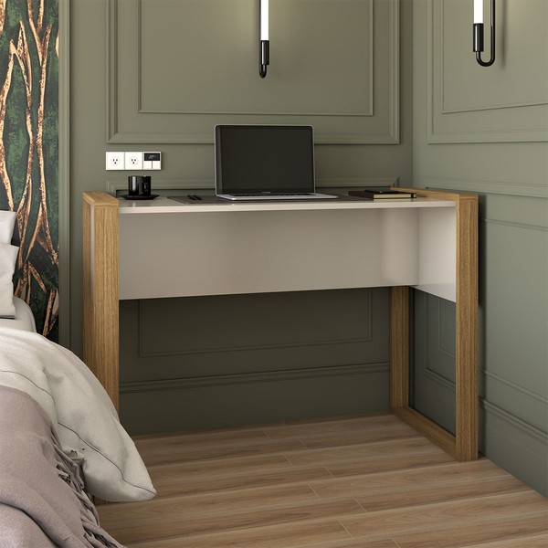 Mesa para Escritório Design Freijó/Off White - Panorama Móveis