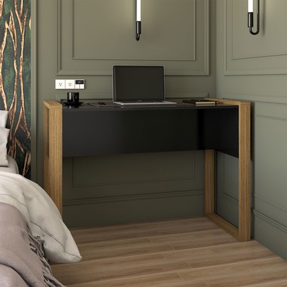 Mesa para Escritório Design Freijó/Preto Fosco - Panorama Móveis