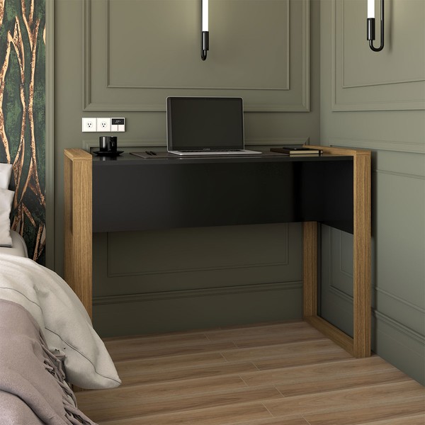 Mesa para Escritório Design Freijó/Preto Fosco - Panorama Móveis