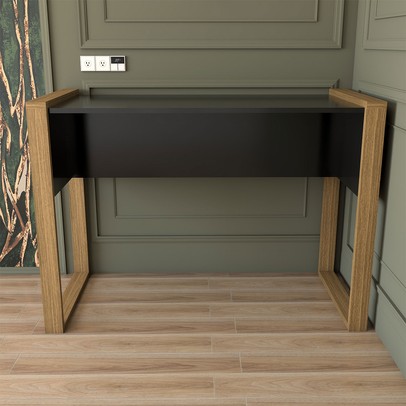 Mesa para Escritório Design Freijó/Preto Fosco - Panorama Móveis
