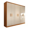Guarda-Roupa Casal Califa 6 Portas 2 Gavetas Cinamomo/Off White - Panorama Móveis