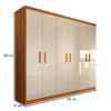 Guarda-Roupa Casal Califa 6 Portas 2 Gavetas Cinamomo/Off White - Panorama Móveis