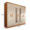 Guarda-Roupa Casal Califa 6 Portas 2 Gavetas com Espelho Cinamomo/Off White - Panorama Móveis