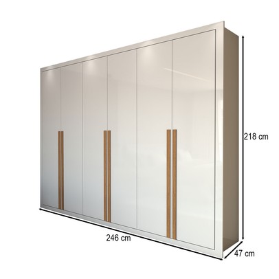 Guarda-Roupa Casal Aura 6 Portas 6 Gavetas Branco - Panorama Móveis