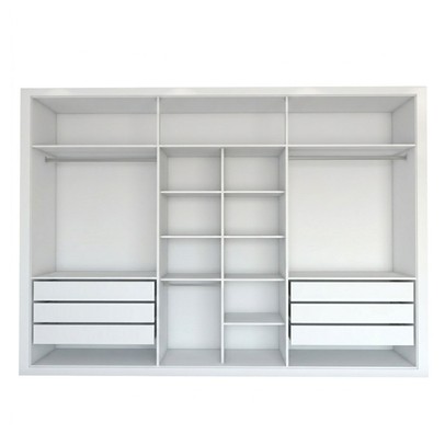 Guarda-Roupa Casal Aura 6 Portas 6 Gavetas Branco - Panorama Móveis