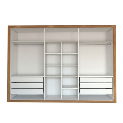 Guarda-Roupa Casal Aura 6 Portas 6 Gavetas Cinamomo/Branco - Panorama Móveis