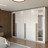 Guarda-Roupa Casal Aura 6 Portas 6 Gavetas com Espelho Branco - Panorama Móveis