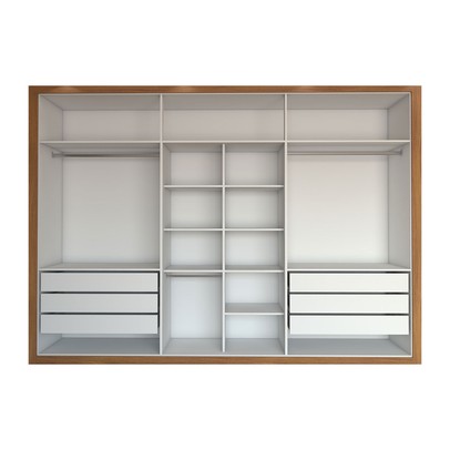 Guarda-Roupa Casal Aura 6 Portas 6 Gavetas com Espelho Cinamomo-Branco - Panorama Móveis