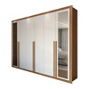 Guarda-Roupa Casal Aura 6 Portas 6 Gavetas com Espelho Cinamomo-Branco - Panorama Móveis