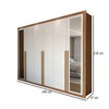 Guarda-Roupa Casal Aura 6 Portas 6 Gavetas com Espelho Cinamomo-Branco - Panorama Móveis