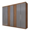 Guarda-Roupa Casal Bolonha 7 Portas 2 Gavetas Freijó/Cinza - Panorama Móveis