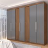 Guarda-Roupa Casal Bolonha 7 Portas 2 Gavetas Freijó/Cinza - Panorama Móveis