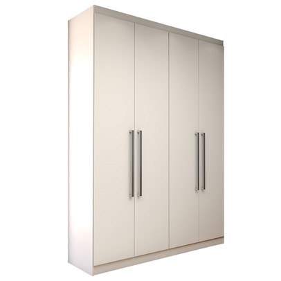 Guarda-Roupa Solteiro City 4 Portas 2 Gavetas Branco- Panorama Móveis