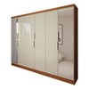 Guarda-Roupa Casal Prime 6 Portas 4 Gavetas com Espelho Cinamomo/Off White - Panorama Móveis