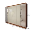 Guarda-Roupa Casal Prime 6 Portas 4 Gavetas com Espelho Cinamomo/Off White - Panorama Móveis