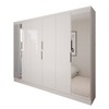 Guarda-Roupa Casal Prime 6 Portas 4 Gavetas com Espelho Branco - Panorama Móveis
