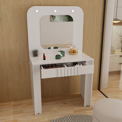 Penteadeira Camarim Make 1 Gaveta com Divisória e Led Branco - Panorama Móveis