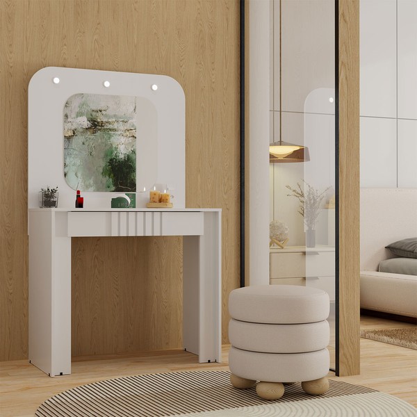 Penteadeira Camarim Make 1 Gaveta com Divisória e Led Branco - Panorama Móveis