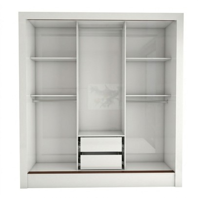 Guarda-Roupa Casal Real 3 Portas 2 Gavetas Branco - Panorama Móveis