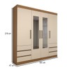 Guarda-Roupa Casal Romenia Slim 4 Portas 6 Gavetas Amêndola/Off White - Panorama Móveis