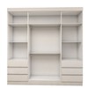 Guarda-Roupa Casal Romenia Slim 4 Portas 6 Gavetas Branco - Panorama Móveis