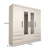 Guarda-Roupa Casal Romenia Slim 4 Portas 6 Gavetas Branco - Panorama Móveis