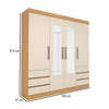 Guarda-Roupa Casal Romenia Slim 4 Portas 6 Gavetas Cinamomo/Off White - Panorama Móveis
