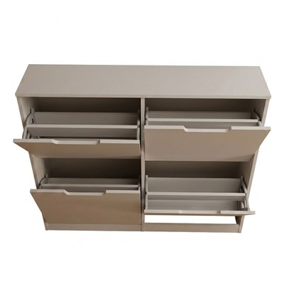 Sapateira Milano 4 Portas para 16 Pares de Sapato Branco - Panorama Móveis