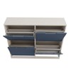 Sapateira Milano 4 Portas para 16 Pares de Sapato Azul/Branco - Panorama Móveis