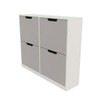 Sapateira Milano 4 Portas para 16 Pares de Sapato Cinza/Branco - Panorama Móveis