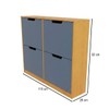 Sapateira Milano 4 Portas para 16 Pares de Sapato Azul/Freijó - Panorama Móveis