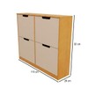 Sapateira Milano 4 Portas para 16 Pares de Sapato Creme/Freijó - Panorama Móveis