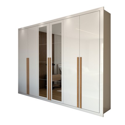 Guarda-Roupa Casal Saint 6 Portas 6 Gavetas com Espelho Branco - Panorama Móveis