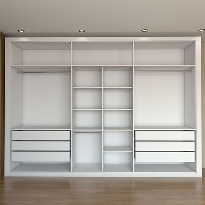 Guarda-Roupa Casal Saint 6 Portas 6 Gavetas com Espelho Branco - Panorama Móveis