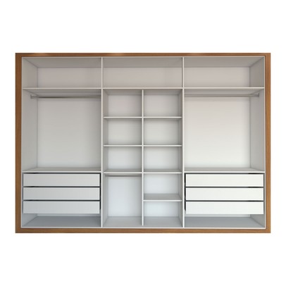 Guarda-Roupa Casal Saint 6 Portas 6 Gavetas com Espelho Cinamomo-Branco - Panorama Móveis