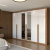 Guarda-Roupa Casal Saint 6 Portas 6 Gavetas com Espelho Cinamomo-Branco - Panorama Móveis